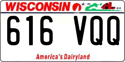 WI license plate 616VQQ