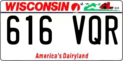 WI license plate 616VQR