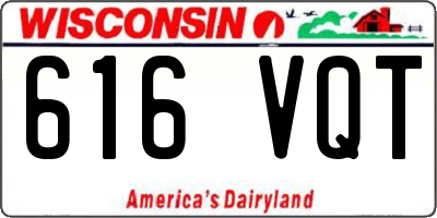 WI license plate 616VQT