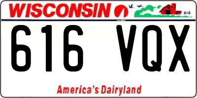 WI license plate 616VQX