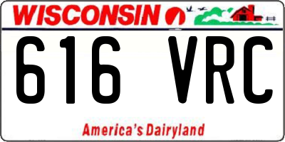 WI license plate 616VRC