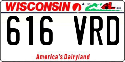 WI license plate 616VRD