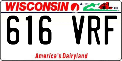 WI license plate 616VRF