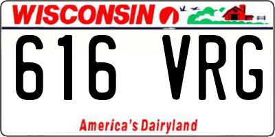 WI license plate 616VRG