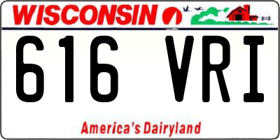 WI license plate 616VRI