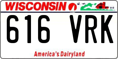 WI license plate 616VRK