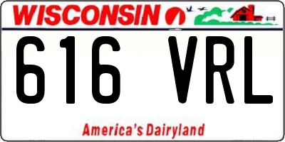 WI license plate 616VRL