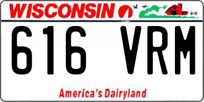 WI license plate 616VRM