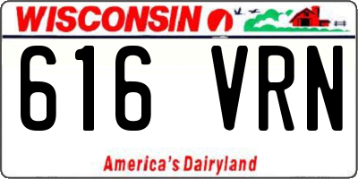 WI license plate 616VRN