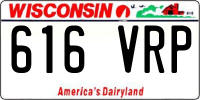WI license plate 616VRP