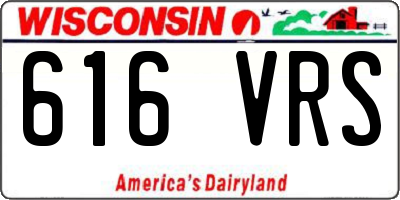 WI license plate 616VRS