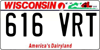 WI license plate 616VRT