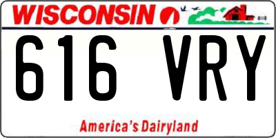 WI license plate 616VRY