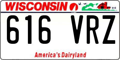 WI license plate 616VRZ