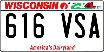 WI license plate 616VSA