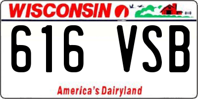 WI license plate 616VSB