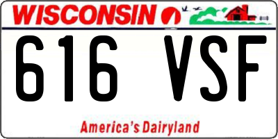 WI license plate 616VSF