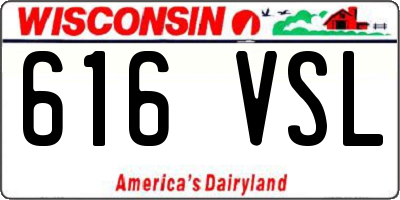 WI license plate 616VSL