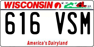 WI license plate 616VSM