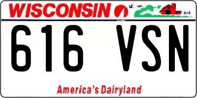 WI license plate 616VSN