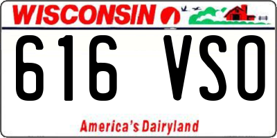 WI license plate 616VSO