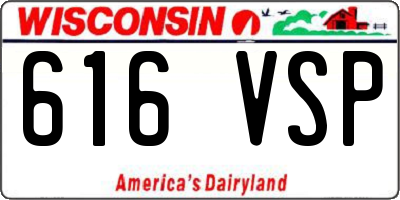 WI license plate 616VSP