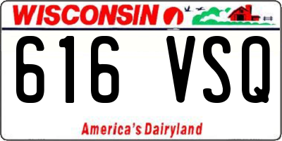WI license plate 616VSQ