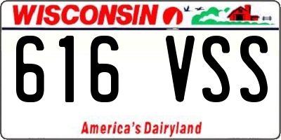 WI license plate 616VSS