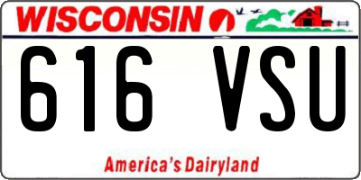 WI license plate 616VSU