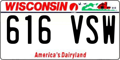 WI license plate 616VSW