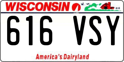 WI license plate 616VSY