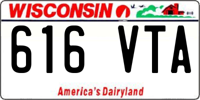WI license plate 616VTA