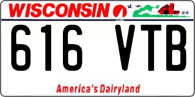 WI license plate 616VTB