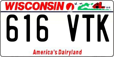 WI license plate 616VTK