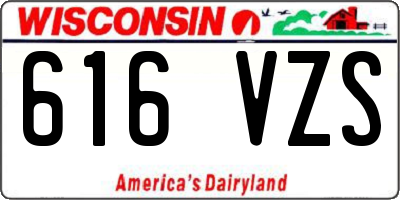 WI license plate 616VZS