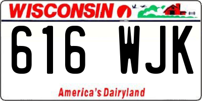 WI license plate 616WJK