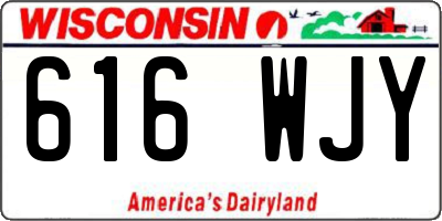WI license plate 616WJY