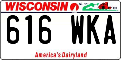 WI license plate 616WKA