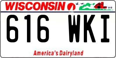 WI license plate 616WKI
