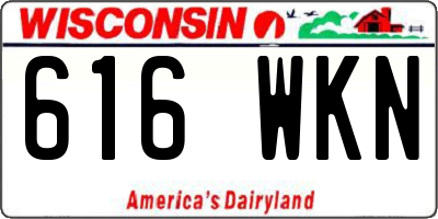 WI license plate 616WKN