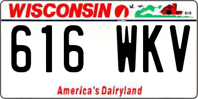 WI license plate 616WKV