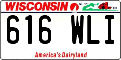 WI license plate 616WLI