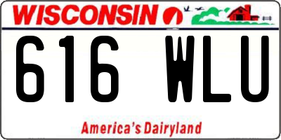 WI license plate 616WLU