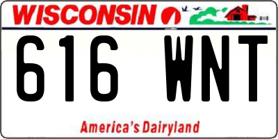 WI license plate 616WNT