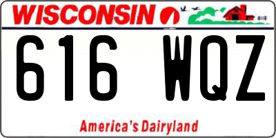 WI license plate 616WQZ