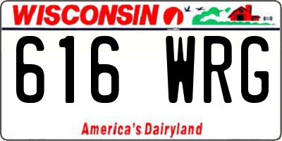 WI license plate 616WRG