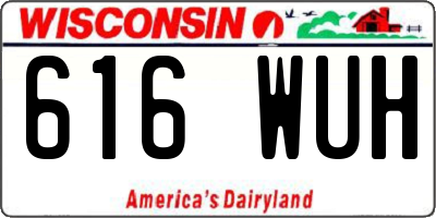 WI license plate 616WUH