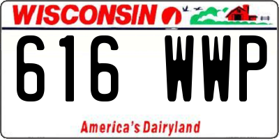 WI license plate 616WWP