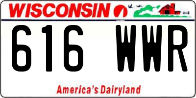 WI license plate 616WWR