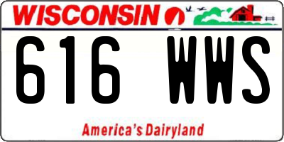 WI license plate 616WWS